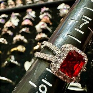 Fragrant Jewels Crimson and Silver Ring